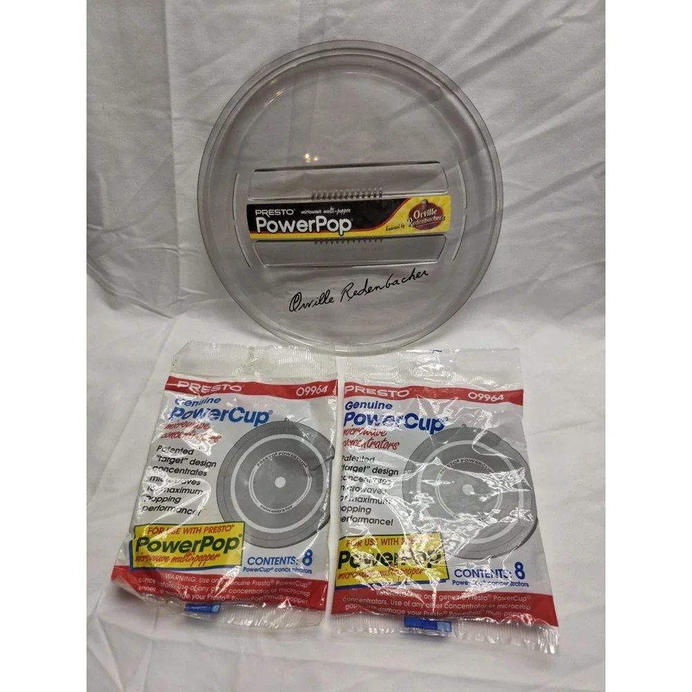 Presto‎ PowerPop Microwave Multi-Popper Popcorn Lid And 16 PowerCup's